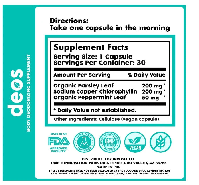 DEOS - Suplemento desodorante corporal