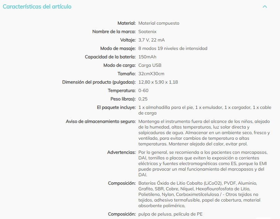 MASAJEADOR DE PIES ELÉCTRICO